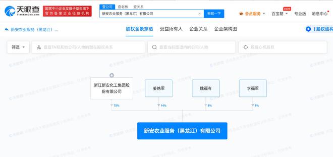 新安股份等在黑龙江成立农业服务公司
