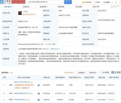 潍柴动力投资成立五星车辆股份公司